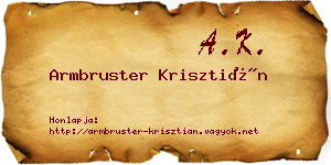 Armbruster Krisztián névjegykártya